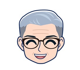 Fototapeta premium White-haired man in green short sleeves