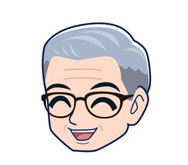 White-haired man in green short sleeves