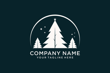 Christmas pine tree logo 