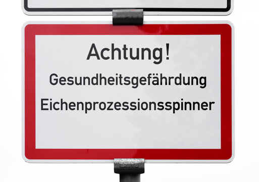 Eichen-Prozessionsspinner Warnschild