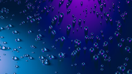 water drops on blue purple