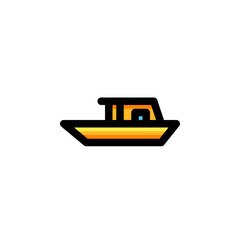 Boat Icon Filled Outline Transportation Illustration Logo Vector
