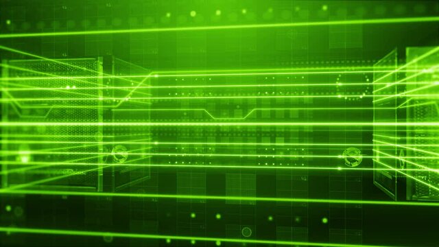 3D Digital server room data center. Technology base abstract. Computer networks. Digital storage and cloud. network connections. Virtual reality. Internet background 4K