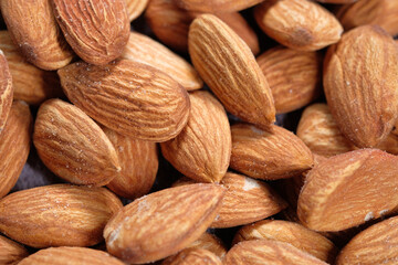 Close up of almond nuts in a bowl 
