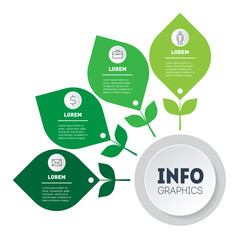 Annual cycle of agricultural work. Chart or infographic, divided by 4 months. Eco Business presentation concept with four options. Vector.