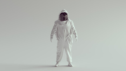 White  Hazmat NBC Suit 3d illustration 3d render