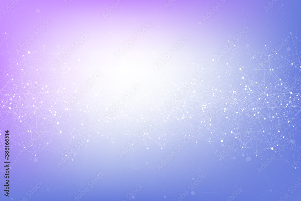 Aufkleber geometric connected background lines and dots. simple technology abstract graphic background design,