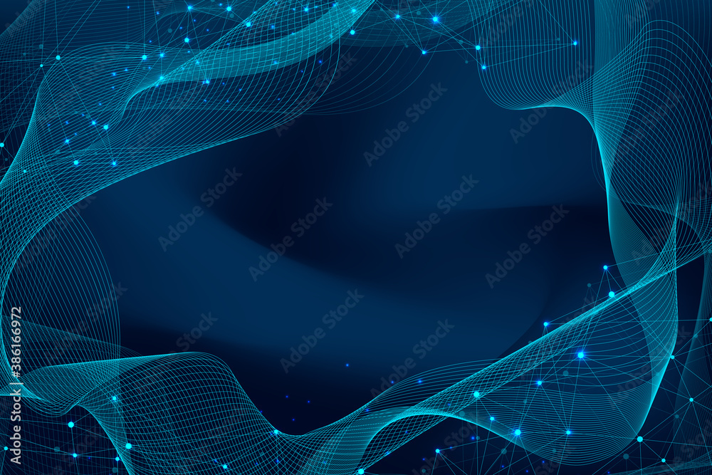 Aufkleber Big data visualization. Social network or business analytics representation. Abstract graphics. Futuristic infographic illustration.