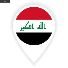 Iraq marker icon with shadow on white background. Iraq pin icon isolated on white background.