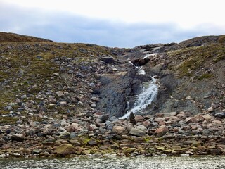 Small waterfall north of Igloolik Island, Nunavut, Canada.