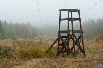 Hunting tower in the forest