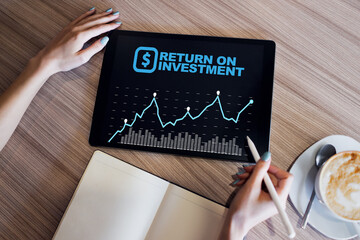 ROI, Return on investment, Business and financial concept.