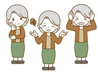 困っている老年女性