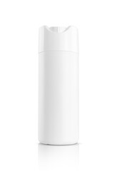 white plastic shampoo bottle for toiletry or sanitation product design mock-up