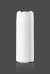 white plastic shampoo bottle for toiletry or sanitation product design mock-up