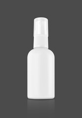 white plastic spray bottle for sanitation product design mock-up