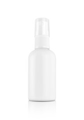 white plastic spray bottle for sanitation product design mock-up