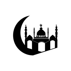 Mosque icon logo, vector design