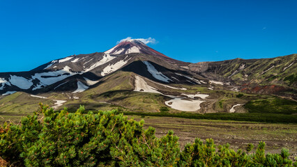 Fototapeta premium Kamchatka. Avachinsky volcano in the Russian far East. Summer