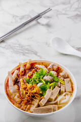 Vietnamese noodle soup with chicken feet