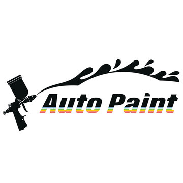 Body painting auto spray gun symbol for business