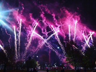 fireworks in the city