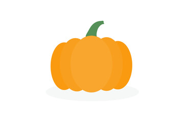 Orange pumpkin vector illustration. Vegetable graphic icon isolated on white background. 