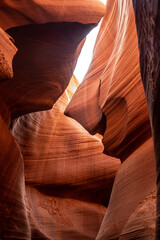 The shark shape from the rock in narrow cave of Antelope canyon