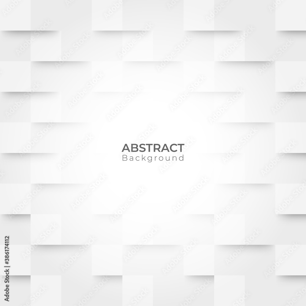 Poster abstract 3d modern square pattern background. white and grey geometric texture. vector illustration