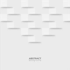 Abstract 3D modern square pattern background. White and grey geometric texture. vector illustration