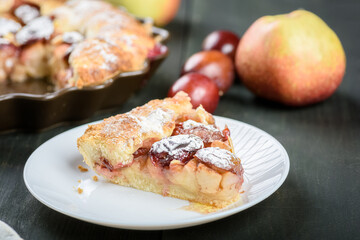 homemade apple and plum cake