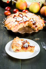 homemade apple and plum cake