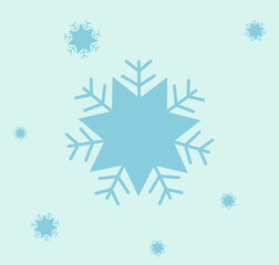 Snowflake icon. Christmas and winter theme. Simple flat blue illustration on white background.
