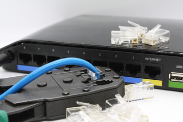 Internet router and rj45 connectors