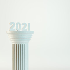 2021 figures on ancient column