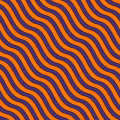 Halloween holiday traditional colors background. Wavy diagonal striped seamless pattern. Holiday scrapbook digital paper