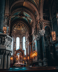 Fototapeta na wymiar La Basilique Notre Dame de Fourvière