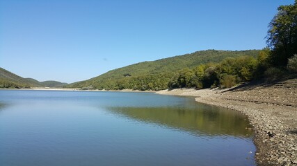 lake and mountains