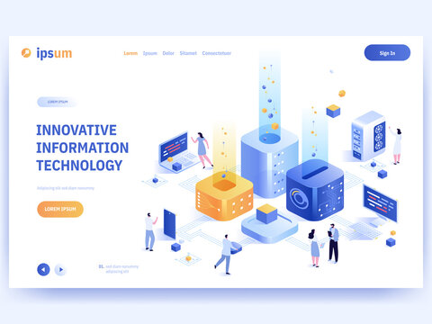 Innovative information technology concept banner template