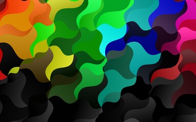 Dark Multicolor, Rainbow vector background with abstract lines.