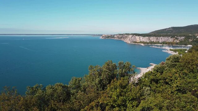 Northern Adriatic coast next to Sistiana Bay in the Trieste territory, Italy