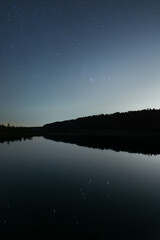 Orion over the forest pond