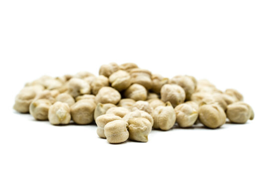 dried chickpeas isolated on white background