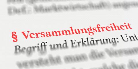 Versammlungsfreiheit rechtlich erklärt mit Paragraph Zeichen