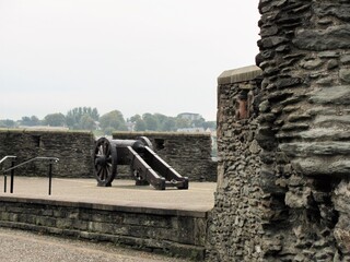 Fototapeta na wymiar Cannon Along the Walls of Derry, Londonderry Ireland