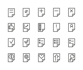 Simple Set Of Documents Related Outline Icons. Elements For Mobile Concept And Web Apps. Thin Line Vector Icons For Website Design And Development, App Development. Premium Pack.