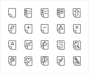 Simple Set Of Documents Related Outline Icons. Elements For Mobile Concept And Web Apps. Thin Line Vector Icons For Website Design And Development, App Development. Premium Pack.