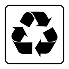 Recycle Icon on white background drawing by illustration