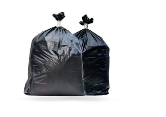Two Garbage bag isolated on white background with clipping paths.
