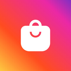 Instagram shopping bag icon isolated on gradient background. Purchase symbol modern, simple, vector, icon for website design, mobile app, ui. Vector Illustration